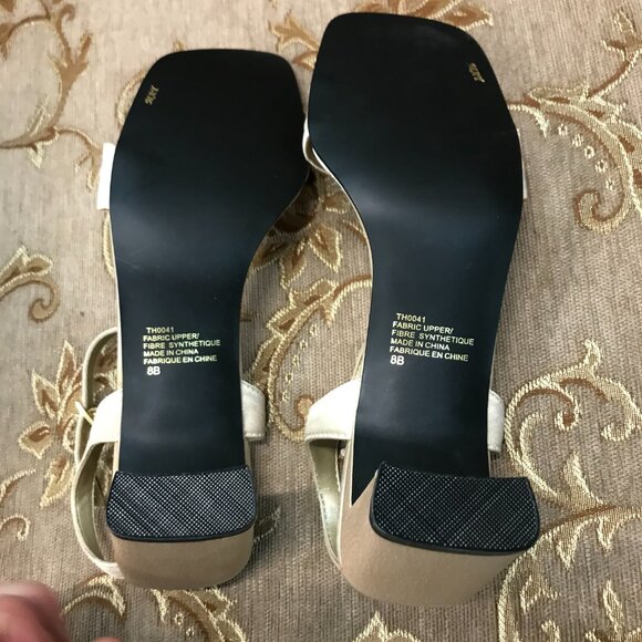 GORGEOUS Champagne Satin Ankle-Strap Sandals, Embroidered Formal Pump Dress Shoe - Picture 16 of 16